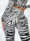 ZASUWA Female Zebra Pattern Scrunch Bum Single Should Strapes Tracksuit