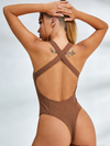 ZASUWA Female V Collar Cross Back Bodysuit
