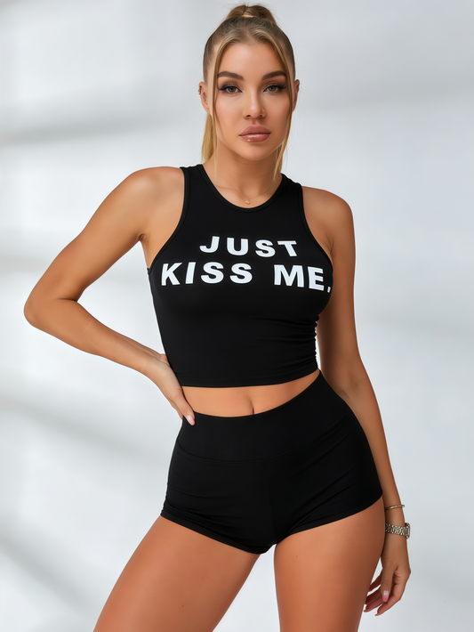 🖤ZASUWA Female Letter Print Short Tracksuit