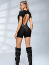 ❤ZASUWA Female Solid Color Hollow Out Backless Romper