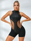Unique Mesh Zipper Jumpsuit