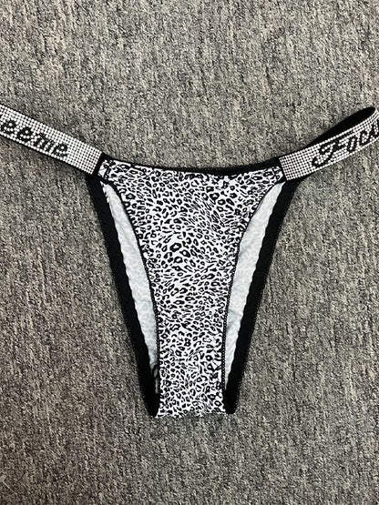 Sexy Crystal Leopard Print Panties