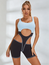 🖤ZASUWA Female Sexy Contrast Color Unique Cutout Jumpsuit
