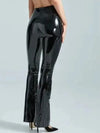 ZASUWA Female Sexy Faux Leather Flare Leggings