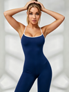 Cross Back Stripes Flare Jumpsuit