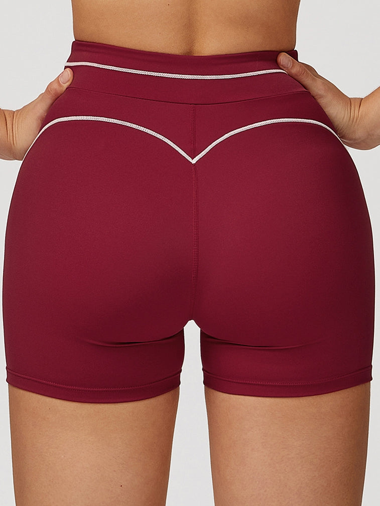 Contrast Color Big Heart Shape Push-lift Shorts