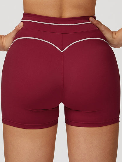 Contrast Color Big Heart Shape Push-lift Shorts