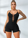 🖤ZASUWA Female Cross Back Lace-Up Short Romper