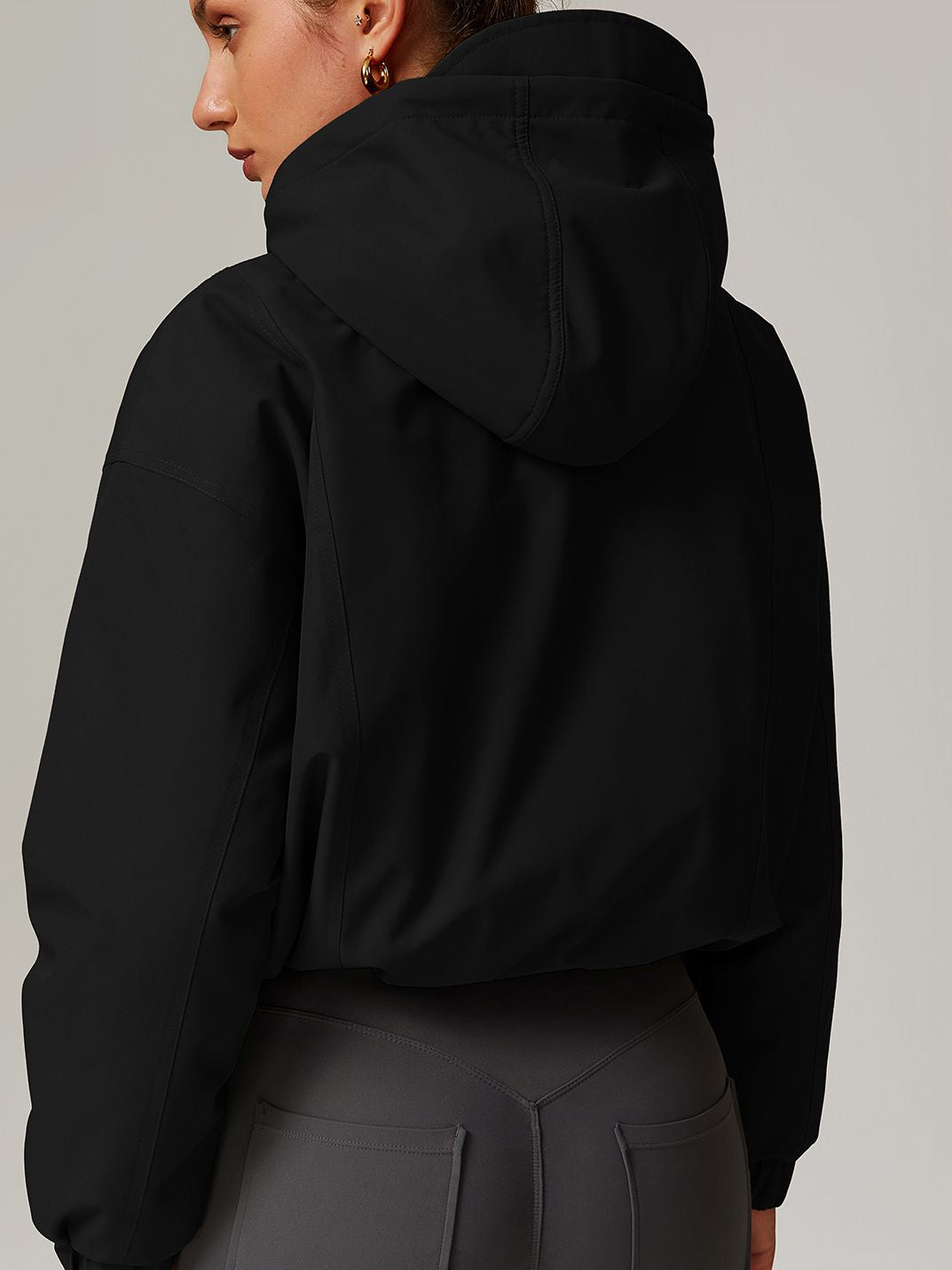 ZASUWA Female Drawstring Pocket Zipper Keep Warm Jackets Coats