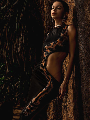 Snake Print Cutout Split DressX ANECHKAANNN ⭐ – ZASUWA SPORTSWEAR