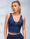 ZASUWA Female Hollow Out Faux Denim Quick Dry Tank