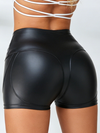 ❤ZASUWA Female Fly-eye PU Zipper Hip-lift Leggings
