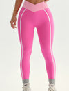 ZASUWA V-shaped Waist Stripe Contrast Color Fitness Leggings