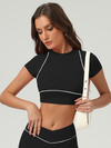 Stripes Cropped Short Sleeves