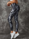 High Waist Bronzed Snakeskin Leggings