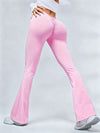 ZASUWA Female Deep V Back Scrunch Bum Flare Leggings