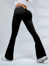 ZASUWA Female Deep V Back Scrunch Bum Flare Leggings
