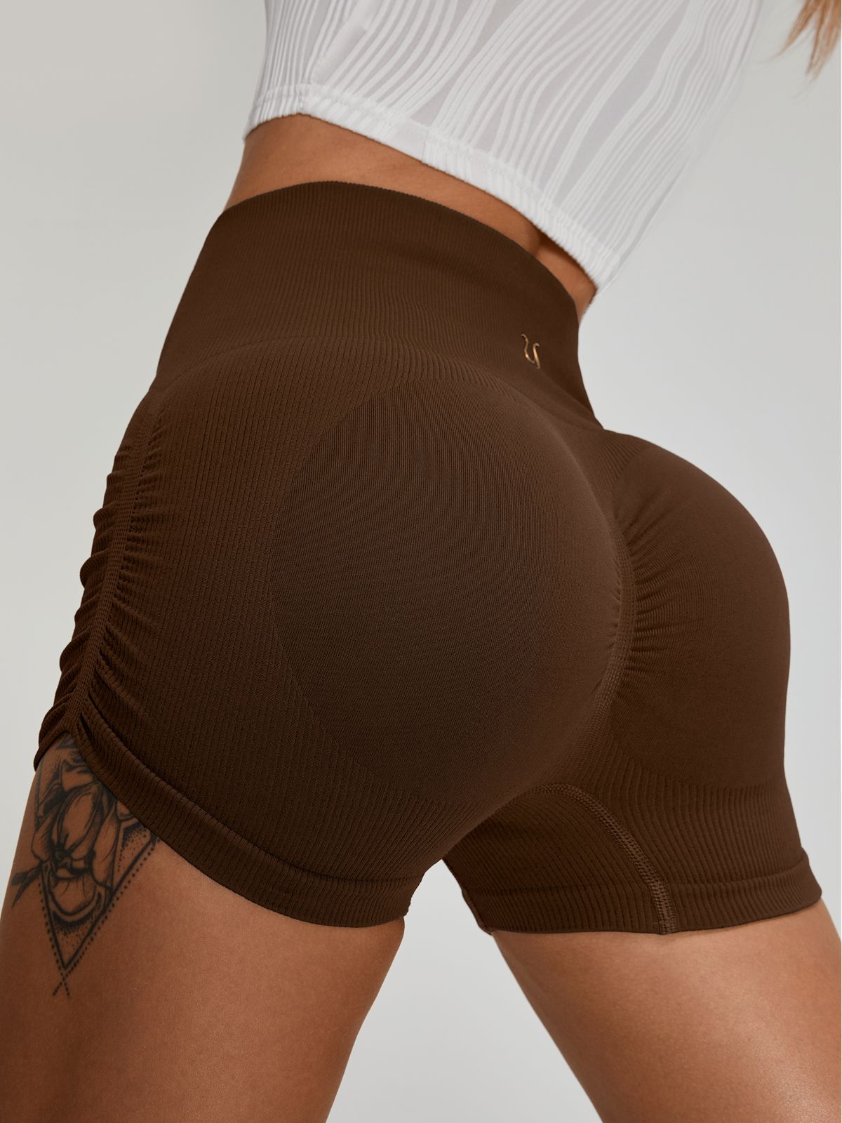 Ribbed Scrunch Bum Quick-drying Spandex Gym Booty Shorts