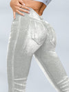 ZASUWA Female Deep V Back Denim Scrunch Bum Leggings