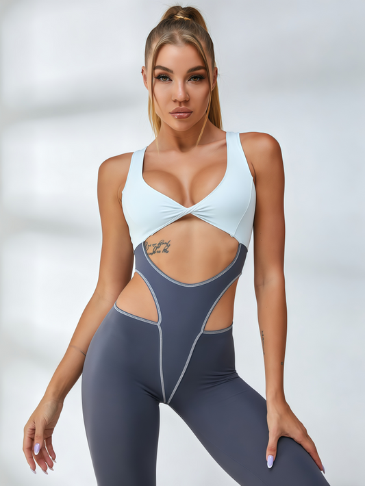🖤ZASUWA Female Sexy Contrast Color Unique Cutout Jumpsuit