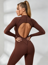 Sexy Backless Zipper Scrunch Bum Jumpsuit