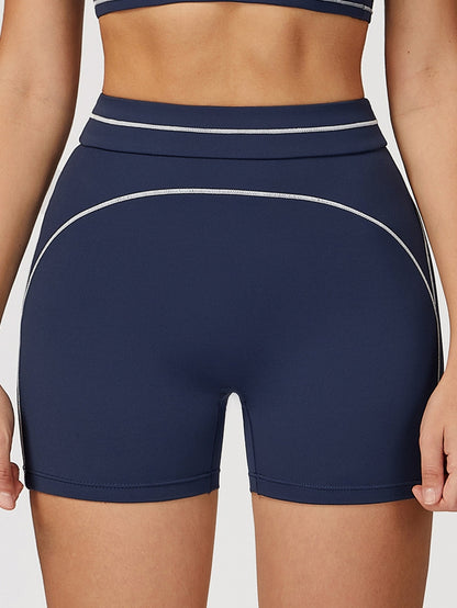 Contrast Color Big Heart Shape Push-lift Shorts