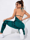Hot Tie-dye Backless Halter Scrunch Bum Jumpsuit