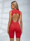 Sexy Backless Zipper Quick-dry Romper