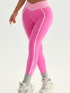 ZASUWA V-shaped Waist Stripe Contrast Color Fitness Leggings