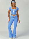 ZASUWA Female Contrast Color Lace-up V-shaped Waist Folds Tracksuit