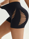 ZASUWA Female Sexy Hollow Out Spandex Gym Booty Shorts