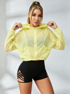 Cropped Sheer Windbreaker With Hot Shorts