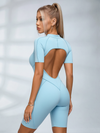 Sexy Backless Zipper Scrunch Bum Romper