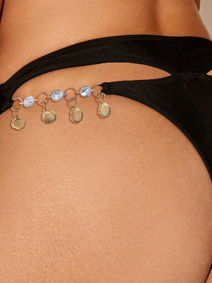 Crystal Tassel Shell Hollow Out Panties