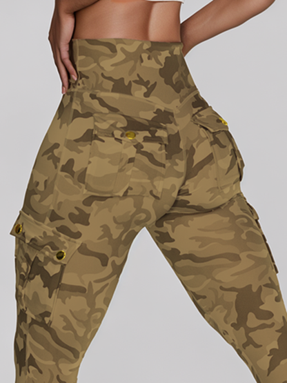 Camouflage Pocket Elastic Tight Leggings