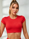 Backless With Pads Cropped Short Sleeves