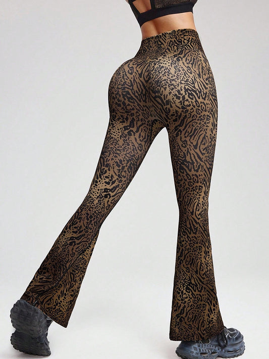 ZASUWA Female Sexy Leopard Print Flare Leggings