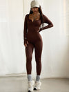 ZASUWA Female Sexy Buttons Elastic Tight Jumpsuit