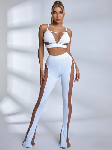 🖤ZASUWA Female Mesh Flare Tracksuit