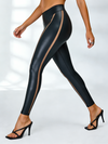 🖤ZASUWA Female Faux Leather Mesh Stripes Leggings
