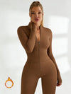 ZASUWA Female Sexy Zipper Corset Fleece Jumpsuit