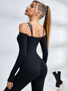 ZASUWA Female U Collar Scrunch Bum Elastic Tight Jumpsuit