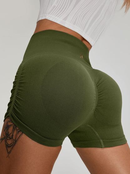 Ribbed Scrunch Bum Quick-drying Spandex Gym Booty Shorts