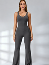 Backless Scrunch Bum Flare Jumpsuit