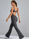 Backless Scrunch Bum Flare Jumpsuit