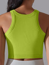 ZASUWA Female Solid Color Ribbed Elastic Tight Round Neck Tank