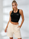 ZASUWA Female Crop Top Pocket Shorts 2-Pieces Short Tracksuit