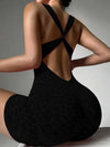 ZASUWA Female Sexy Leopard Print Cross Back Deep V Back Scrunch Bum Romper