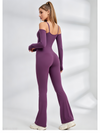 U-Ausschnitt Scrunch Bum Elastischer Enger Overall