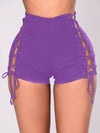 ZASUWA Female Sexy Drawstring Hollow Out Shorts